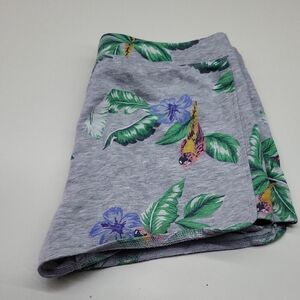 Floral Print Gray Skirt